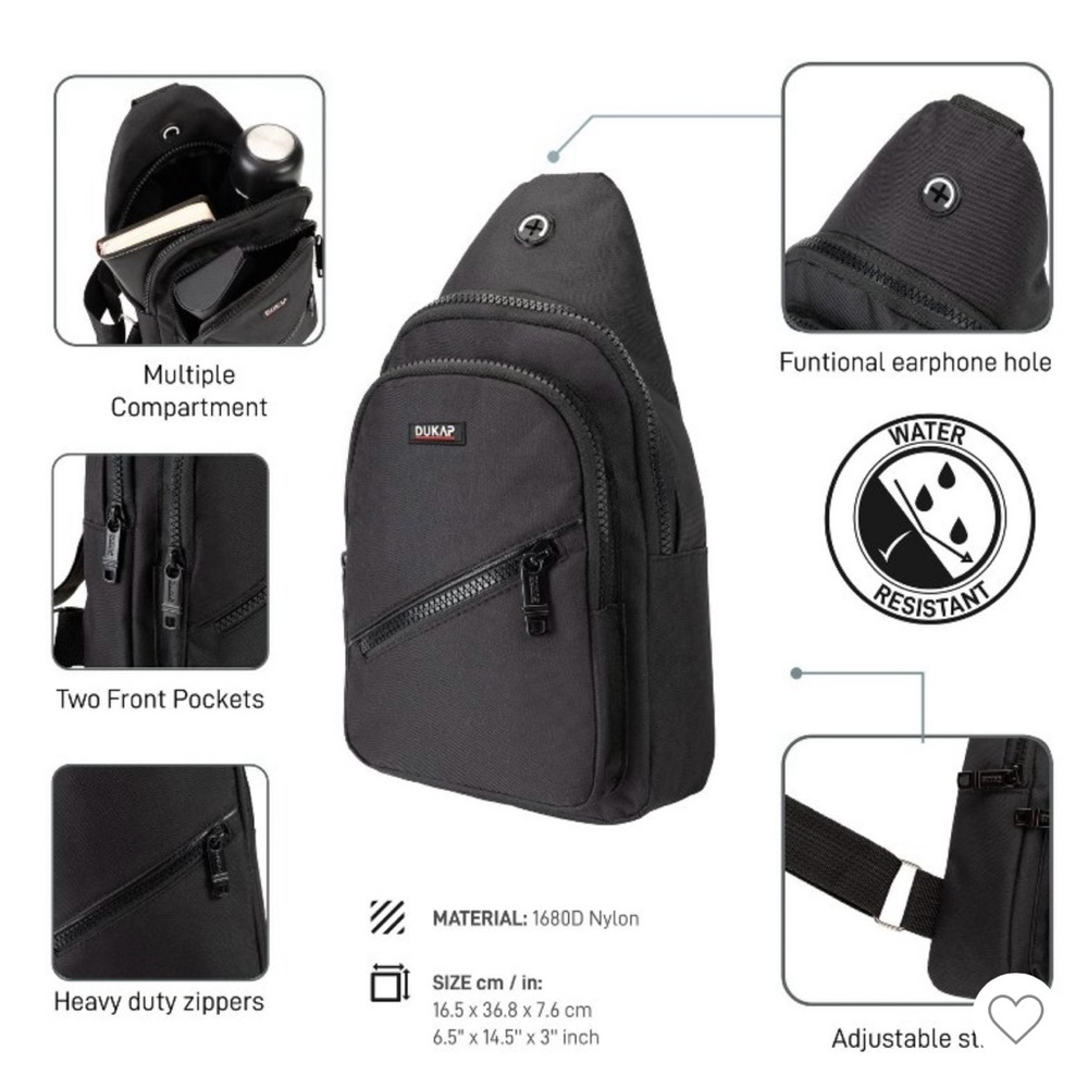 NWT Crossbody Sling Bag - black - unisex